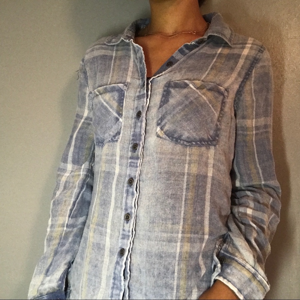 Blue Light-Washed Flannel